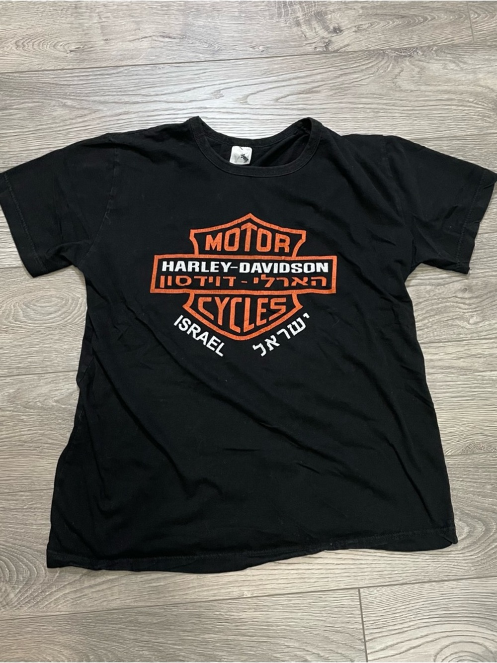 Vintage 90s Harley Davidson Israel T-Shirt Hebrew Logo | Rare Biker Tee Med